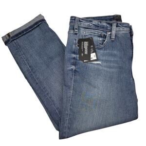 Silver Jeans Co Beau Girlfriend Mid Rise Slim Leg Jeans Indigo Size W32 L28